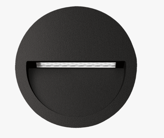 ZAC BLACK 12/24V 5W 3CCT ROUND RECESSED WALL LIGHT IP65